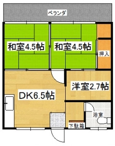 光マンション201号間取り図