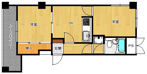 ライオンズ城岳402間取り図